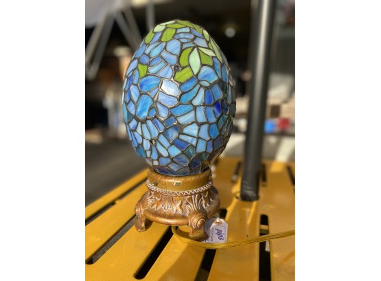 Stained Glass Egg Shaped Lamp