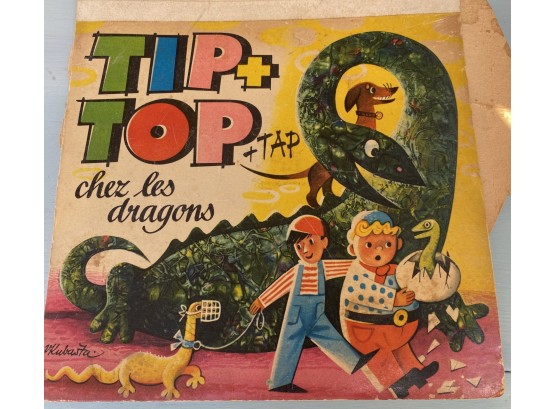 French Children's Vintage Pop Up Dinosaur Book