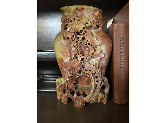 Hand Carved Soapstone Vase 10'
