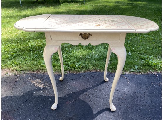 Faux Finished Diminutive Table With Drop Leaves