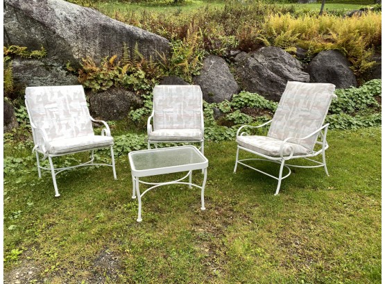 Winston Patio Set 4 Pieces Wrought Aluminum Excellent Condition Never Out In The Elements
