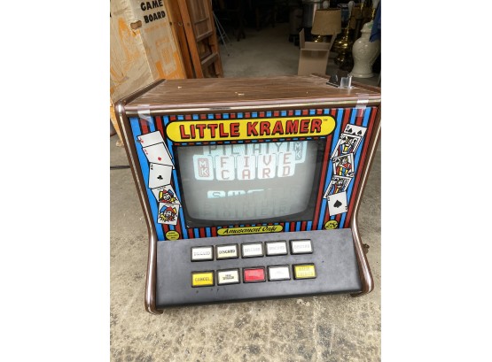 Little Kramer Video Poker Game For Amusement Only 1987 Works As It Should W Keys 18.5x22x18 Swivel Table Top