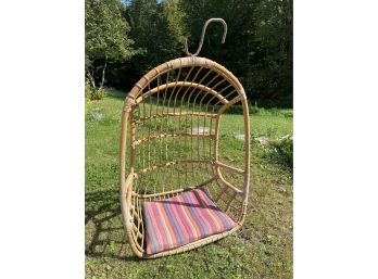Rattan Hanging Swing Basket Chair 33x20x45in Outdoor Patio Swing