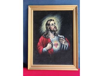 Sacred Heart Of Jesus Art Work Framed