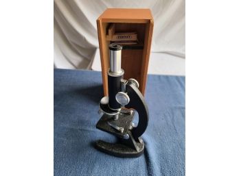 Edmund 300x Microscope In Wood Case