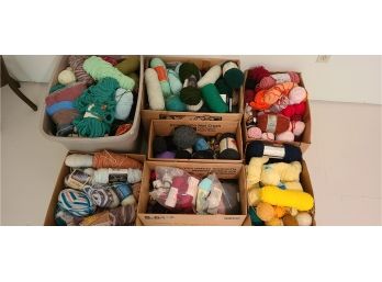 Loads Of Colorful Yarn Knitting Crocheting Wool And Mixed Variety Of Yarn