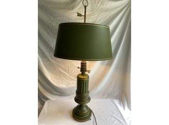 MCM Green Metal Table Lamp With 2 Lights 30in