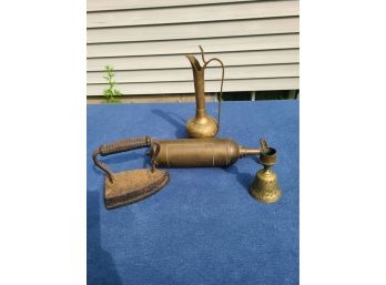 Odds N Ends Fire Extinguisher Brass Pitcher Antique Iron