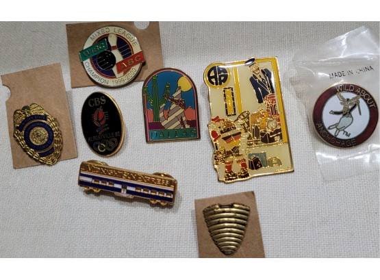 Nice Collection Of 8 Butterfly Back Advertising Pins