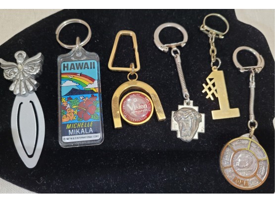 Vintage Lot Of Neat Keychains Including Religious, Advertising, Etc