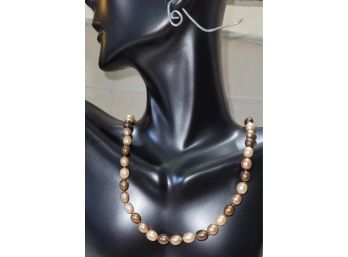 Multicolor Pearl 18' Necklace Browns