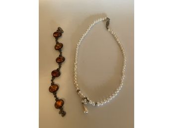A Bracelet & Necklace Lot