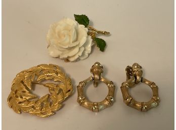 Beautiful Broaches & Avon Clip On Earrings