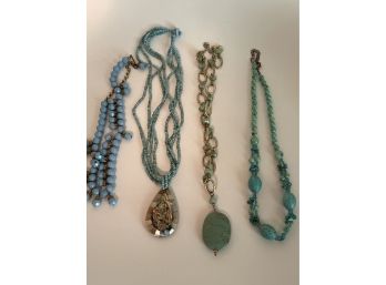 A Collection Of Turquoise & Blue Necklaces