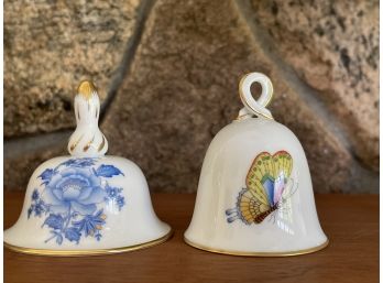 Two Herend Hungary Hand Painted Bells