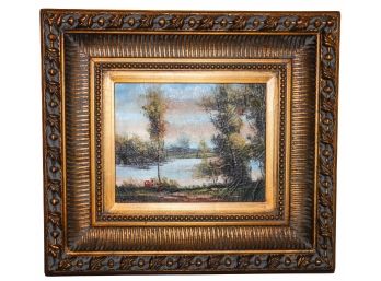 Antique Oil On Canvas Signed In A Gorgeous Frame