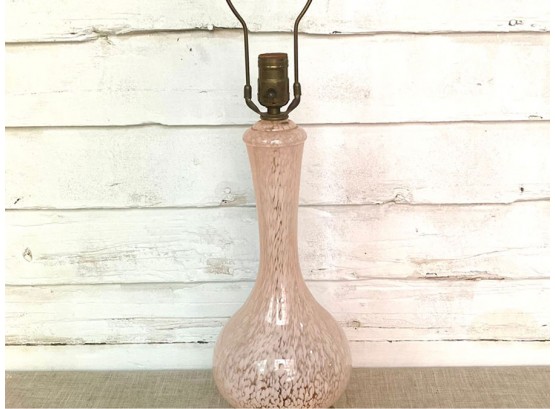 MCM French Pink Swirl Glass Lamp Base