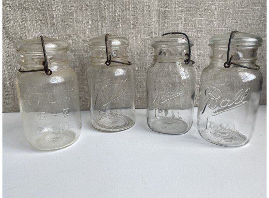 LOT Of Nine Clear Glass Ball Jars