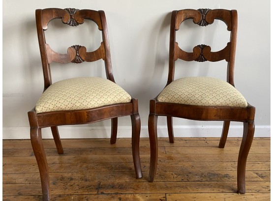Pair Of Victorian Rosewood Carved Side Chairs