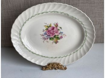 Two Small Vintage Floral Platters