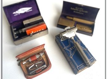 1. Four Vintage Shaving Kits