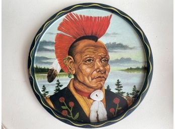 Vintage Native American Tin Tray