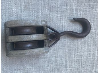 Large Double Antique Barn Pulley