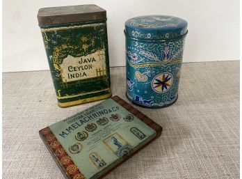 LOT Of Three Tin Containers