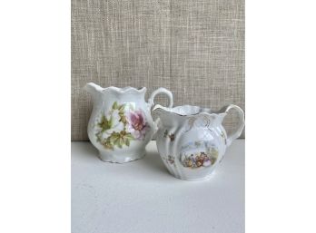 Two Hand Painted Creamers/pitchers
