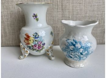 Two Hand Painted Porcelain Small Vases