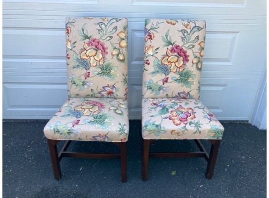 Pair Of Floral Side/accent Chairs