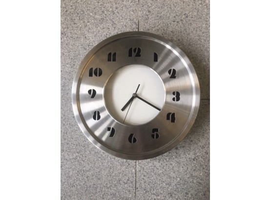 Silvertone Quartz Wall Clock