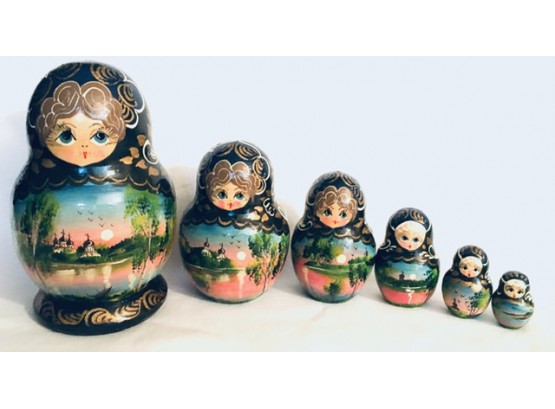 VintageAntique Russian Nesting Doll Set