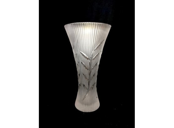 Handcrafted Frosted & Cut Crystal Vase