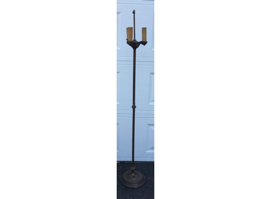 Antique Candelabra Style Floor Lamp W/ Brass Base