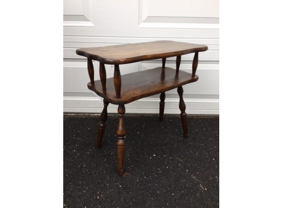 Vintage Solid Wood 2-tier Spindle Side Table