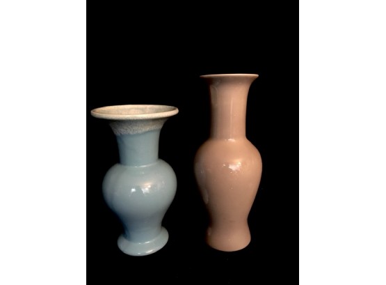 2 Complimentary Shaped Ceramic Vases