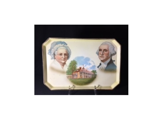 Antique George & Martha Washington Rectangular Tray