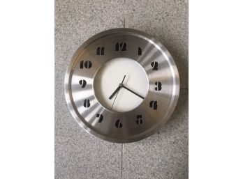 Silvertone Quartz Wall Clock
