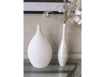 Pairing Of White-toned Decor Vases