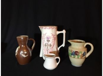 Grouping Of 4 Vintage/antique Pitchers