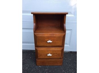 Vintage 2-drawer Pine Telephone Stand/ Accent Cabinet