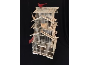 Vintage Decorative Wooden Birdcage