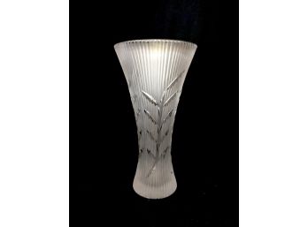Handcrafted Frosted & Cut Crystal Vase