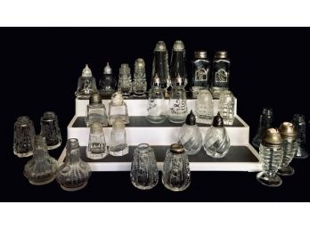 15 Pairs Of  Vintage Crystal & Glass Salt & Pepper Shaker Set