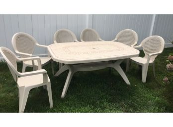 Quality Outdoor Patio Table & 6 Highback Chairs