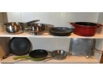 Contents Of Shelving - Vintage Pots, Pans, & Cookware