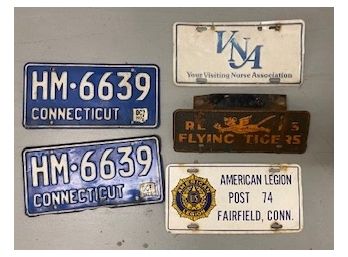 Grouping Of 5 Vintage License Plates