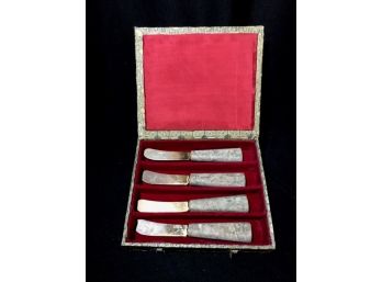 Set Of 4 Spreaders W/ Natural Stone Handles In Decorative Gift Box