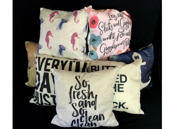 Collection Of 8 Novelty Toss Pillows